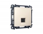 Комплект механизма телефонной розетки ALFA MA332030 Бежевый матовый RJ-11(4P4C) с защитной шторкой QUANT Ambrella Volt