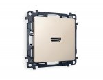 Комплект механизма розетки HDMI 2.0 ALFA MA334010 Бежевый матовый 40V/500mA 2.0GHz 5-18Gbit/s QUANT Ambrella Volt