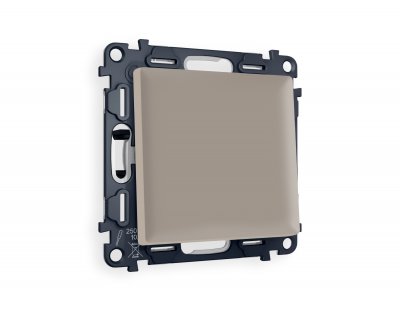 Комплект механизма 1-клавишного проходного выключателя ALFA MA361020 Серо-бежевый матовый QUANT Ambrella Volt