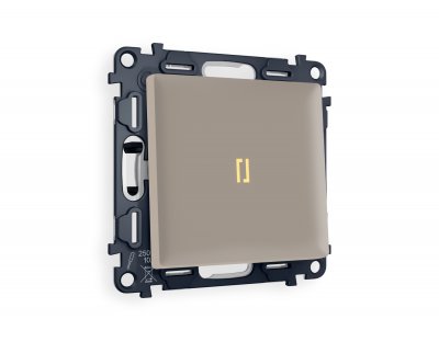Комплект механизма 1-клавишного выключателя с подсветкой 3200K ALFA MA362010 Серо-бежевый матовый QUANT Ambrella Volt
