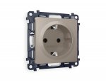Комплект механизма электрической розетки ALFA MA366010 Серо-бежевый матовый с заземлением на винтовых зажимах 2P+E 16A-250V QUANT Ambrella Volt