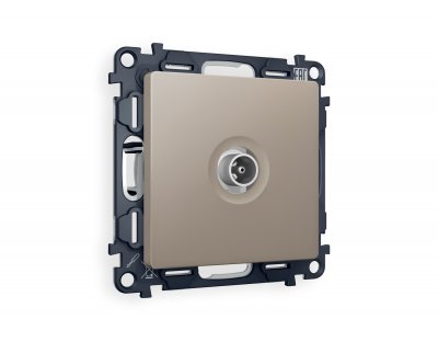 Комплект механизма TV розетки оконечной ALFA MA373010 Серо-бежевый матовый 50-870 MHz 1dB QUANT Ambrella Volt Комплект механизма TV розетки оконечной ALFA MA373010 Серо-бежевый матовый 50-870 MHz 1dB QUANT Ambrella Volt