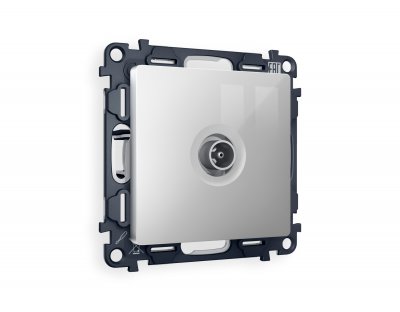 Комплект механизма TV розетки оконечной ALFA MA413010 Серебро глянец 50-870 MHz 1dB QUANT Ambrella Volt