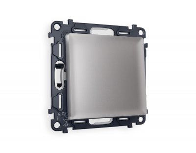 Комплект механизма 1-клавишного выключателя ALFA MA501010 Сталь матовый QUANT Ambrella Volt