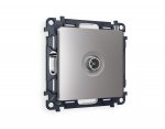 Комплект механизма TV розетки проходной ALFA MA513030 Сталь матовый 5-1000 MHz 4dB QUANT Ambrella Volt