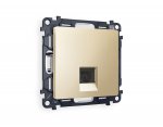 Комплект механизма телефонной розетки ALFA MA612030 Шампань RJ-11(4P4C) с защитной шторкой QUANT Ambrella Volt