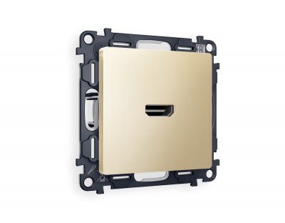 Комплект механизма розетки HDMI 2.0 ALFA MA614010 Шампань 40V/500mA 2.0GHz 5-18Gbit/s QUANT Ambrella Volt