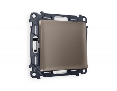 Комплект механизма 1-клавишного проходного выключателя ALFA MA631020 Темная бронза матовый QUANT Ambrella Volt