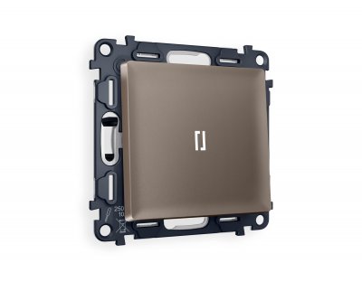 Комплект механизма 1-клавишного проходного выключателя с подсветкой 5600K ALFA MA632035 Темная бронза матовый QUANT Ambrella Volt