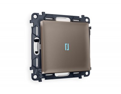Комплект механизма 1-клавишного проходного выключателя с подсветкой 10000K ALFA MA632040 Темная бронза матовый QUANT Ambrella Volt