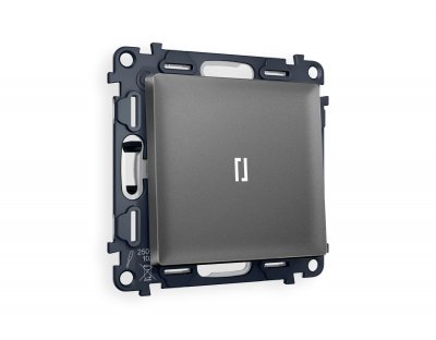 Комплект механизма 1-клавишного проходного выключателя с подсветкой 5600K ALFA MA652035 Антрацит серый QUANT Ambrella Volt