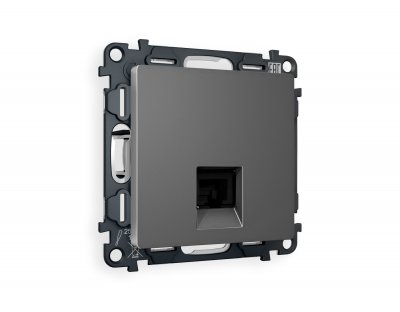 Комплект механизма компьютерной розетки ALFA MA662010 Антрацит серый RJ-45(8P8C) CAT6 с защитной шторкой QUANT Ambrella Volt Комплект механизма компьютерной розетки ALFA MA662010 Антрацит серый RJ-45(8P8C) CAT6 с защитной шторкой QUANT Ambrella Volt