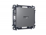 Комплект механизма розетки HDMI 2.0 ALFA MA664010 Антрацит серый 40V/500mA 2.0GHz 5-18Gbit/s QUANT Ambrella Volt
