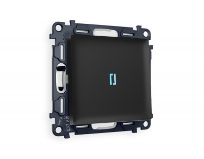 Комплект механизма 1-клавишного выключателя с подсветкой 10000K ALFA MA802020 Черный матовый QUANT Ambrella Volt