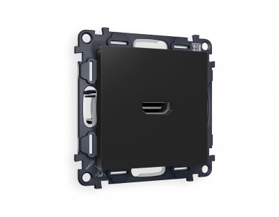 Комплект механизма розетки HDMI 2.0 ALFA MA814010 Черный матовый 40V/500mA 2.0GHz 5-18Gbit/s QUANT Ambrella Volt