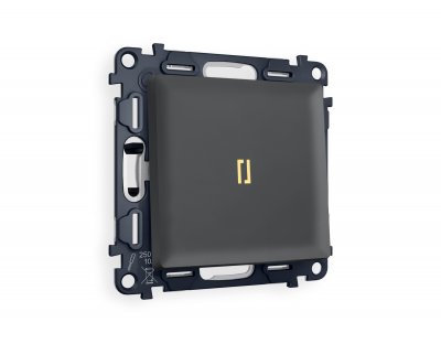 Комплект механизма 1-клавишного выключателя с подсветкой 3200K ALFA MA902010 Графит мягкое касание QUANT Ambrella Volt