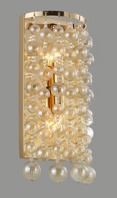 Светильник настенный бра Crystal lux MALLORCA AP2 GOLD/AMBER 2321/402