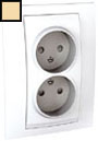 Розетка 2-ая б/з с защитными шторками винт. зажим, литая MGU23.063.25D