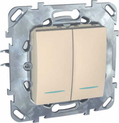 Выключатель 2-клавишный с подсветкой (сх 5) MGU5.0101.25NZD