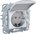 Розетка 1-ая с/з, с крышкой и защитными шторками, винт.зажим MGU5.037.18TAZD