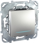 Unica Top Алюминий Выключатель 1-клавишный 2P 16A с подсветкой MGU5.262.30SZD