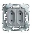 Unica Top Графит Розетка 2-ая со шторками, винтовой зажим MGU5.3131.12ZD