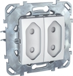 Розетка 2-ая, б/з, 10А, со шторками, для узких вилок MGU5.3131.18ZD