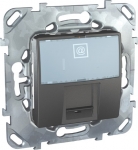 Unica Top Графит Розетка комп. 1-ая кат. 5е с полем для надписи (RJ45) MGU5.421.12ZD