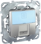 Unica Top Алюминий Розетка комп. 1-ая кат 6 с полем для надписи (RJ45) MGU5.425.30ZD