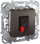 Unica Top Графит Аудиорозетка 1-ая MGU5.486.12ZD