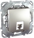 Unica Top Алюминий Розетка ТЛФ 1-ая 4 контакта (RJ11) MGU5.492.30ZD