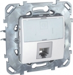 Розетка ТЛФ(RJ12) 1-ая 6 контактов с полем для надписи MGU5.493.18ZD