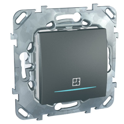 Unica Top Графит Таймер нажимной 2сек - 12мин с подсветкой, 8А MGU5.535.12ZD