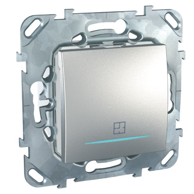 Unica Top Алюминий Таймер нажимной 2сек - 12мин с подсветкой, 8А MGU5.535.30ZD Unica Top Алюминий Таймер нажимной 2сек - 12мин с подсветкой, 8А MGU5.535.30ZD