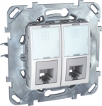 Розетка ТЛФ(RJ12) 2-ая 6 контактов с полем для надписи MGU5.9191.18ZD