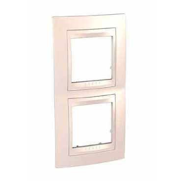 Unica Хамелеон Беж/Беж Рамка 2-ая вертик MGU6.004V.25