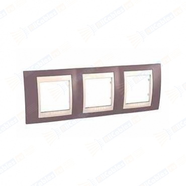 Рамка 3-ая гориз Unica MGU6.006.576 лиловый/бежевый