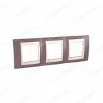 Рамка 3-ая гориз Unica MGU6.006.576 лиловый/бежевый