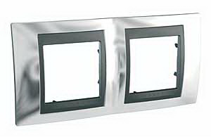 Unica Top Хром Графит Рамка 2-ая MGU66.004.210