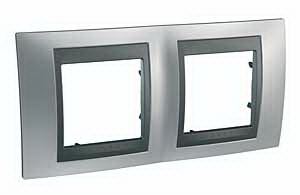Unica Top Хром матовый Графит Рамка 2-ая MGU66.004.238
