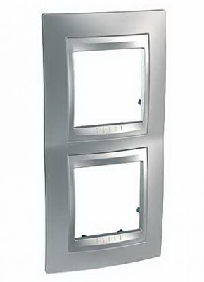 Unica Top Хром матовый Рамка 2-ая вертикальная MGU66.004V.038