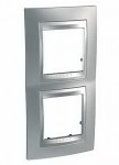 Unica Top Хром матовый Рамка 2-ая вертикальная MGU66.004V.038