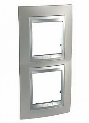 Unica Top Никель Рамка 2-ая вертикальная MGU66.004V.039
