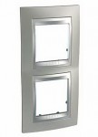 Unica Top Никель Рамка 2-ая вертикальная MGU66.004V.039