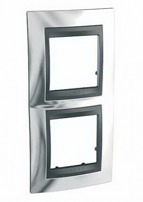 Unica Top Хром Графит Рамка 2-ая вертикальная MGU66.004V.210
