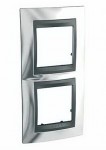 Unica Top Хром Графит Рамка 2-ая вертикальная MGU66.004V.210