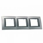 Unica Top Хром матовый Графит Рамка 3-ая MGU66.006.238