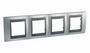 Unica Top Хром матовый Графит Рамка 4-ая MGU66.008.238