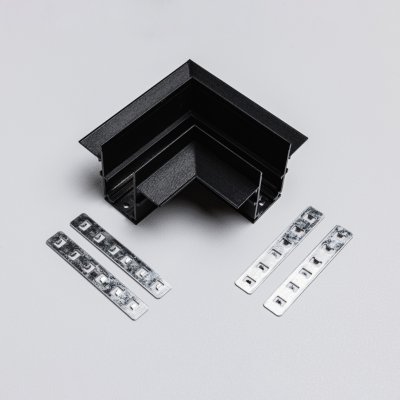 Угловой коннектор для встраиваемого магнитного трекового шинопровода MKA-2R-CC-B Черный  Terra  Mikami