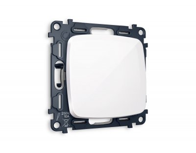 Комплект механизма 1-клавишного проходного выключателя OMEGA MO101020 Белый глянец QUANT Ambrella Volt